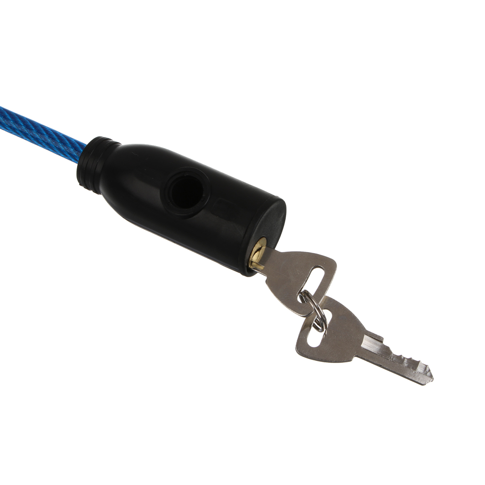 Замок велосипедный тм BY SPORT, противоугонный, тросовый, 600х7мм, металл, ПВХ, 3 цвета, арт.№ 468-118