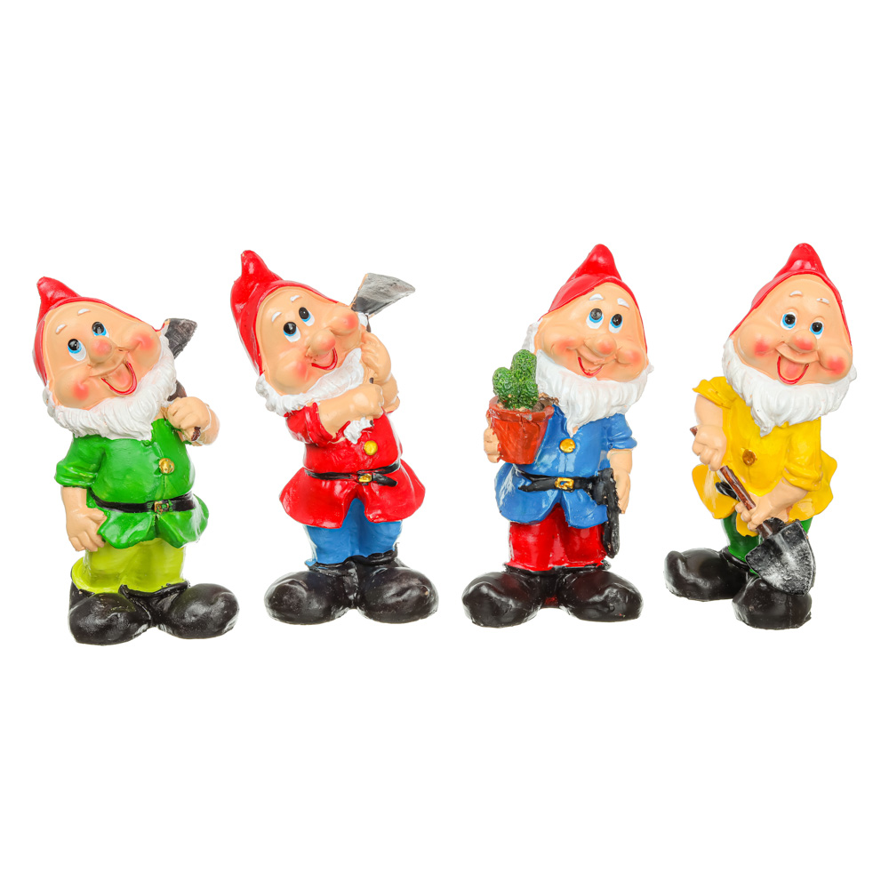 INBLOOM Фигура садовая "Гномы", h20-21см, полирезин, 4 дизайна, арт.№ 162-183