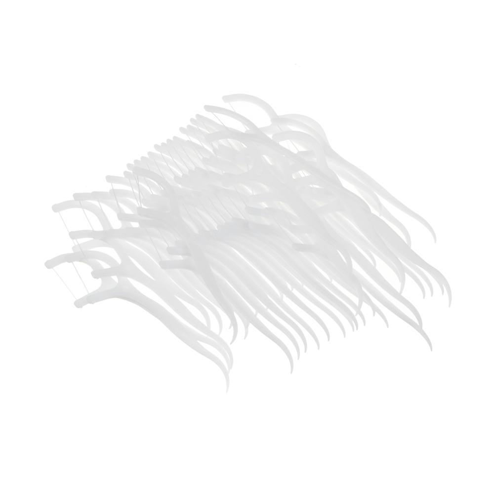 Зубочистки с зубной нитью тм VETTA, полистирол, полиэтиленовое волокно, 7,4см, 50шт, арт.№ 437-274