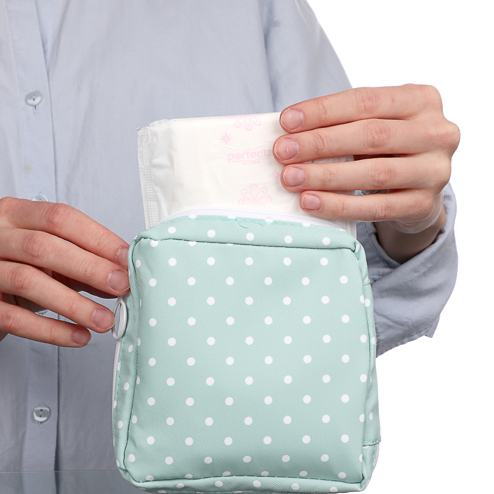 Мини-органайзер для гигиенических средств ЮL, полиэстер, 12x12x5,5см, 4-6 дизайнов, арт.№ 360-165