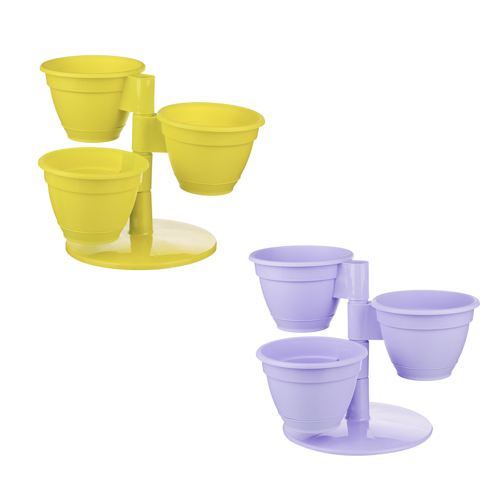 Каскад цветочный "Антик" лаванда/фисташка 3шт x 0,9л, арт.№ 164-218