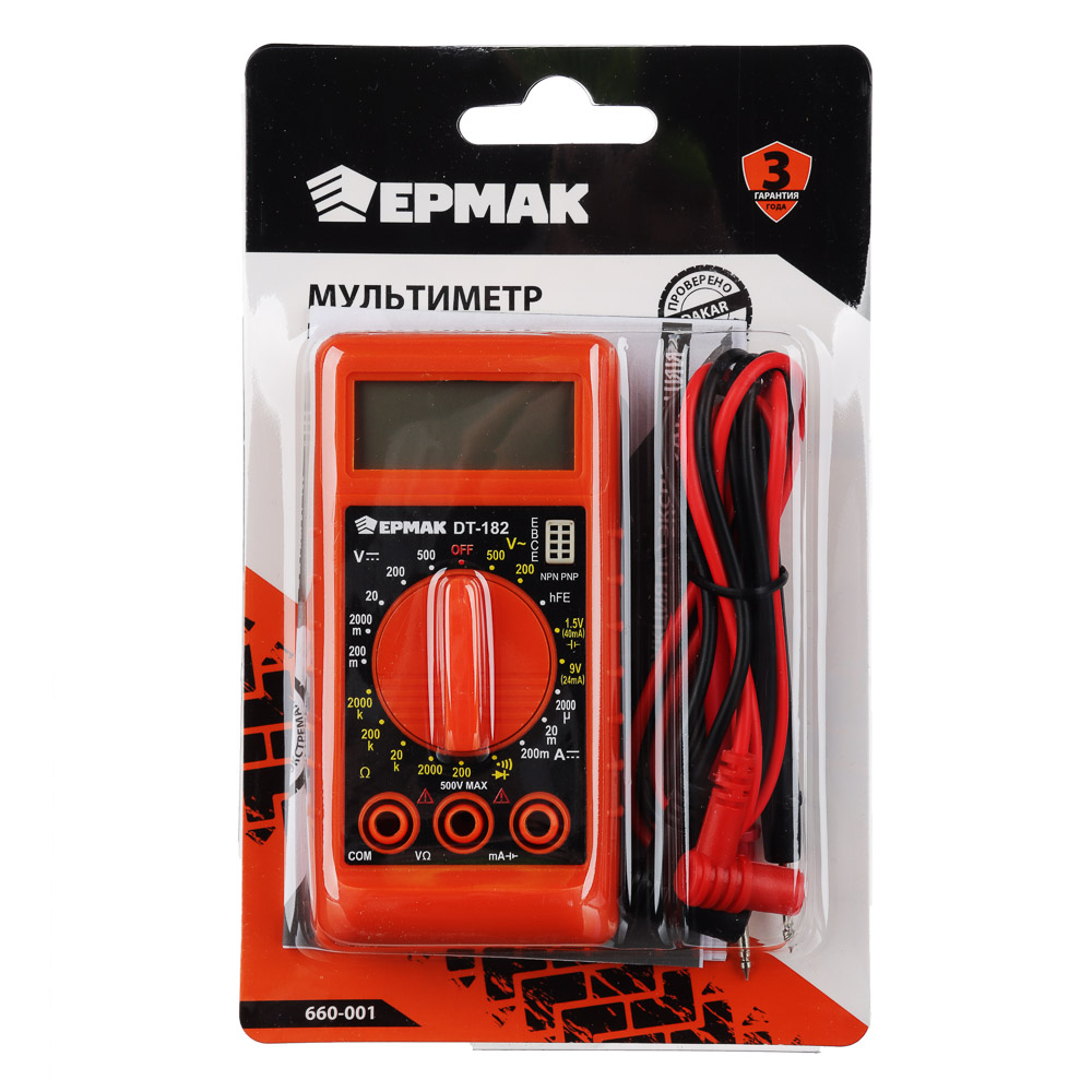 ЕРМАК Мультиметр мини цифровой DT-182, арт.№ 660-001