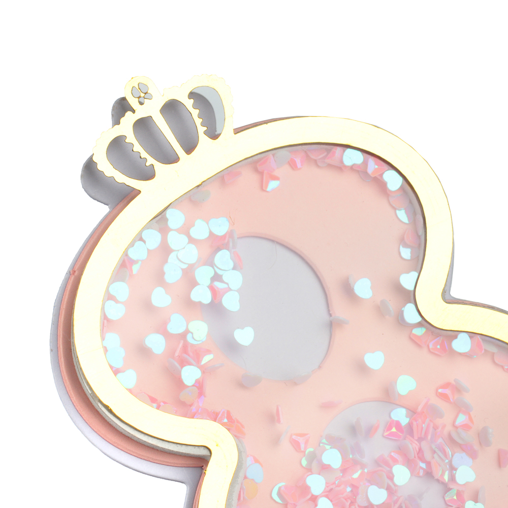 FNtastic Декор для торта, цифры (0-9), 23,5 см, пластик, бумага, цвет розовый, арт.№ 530-328