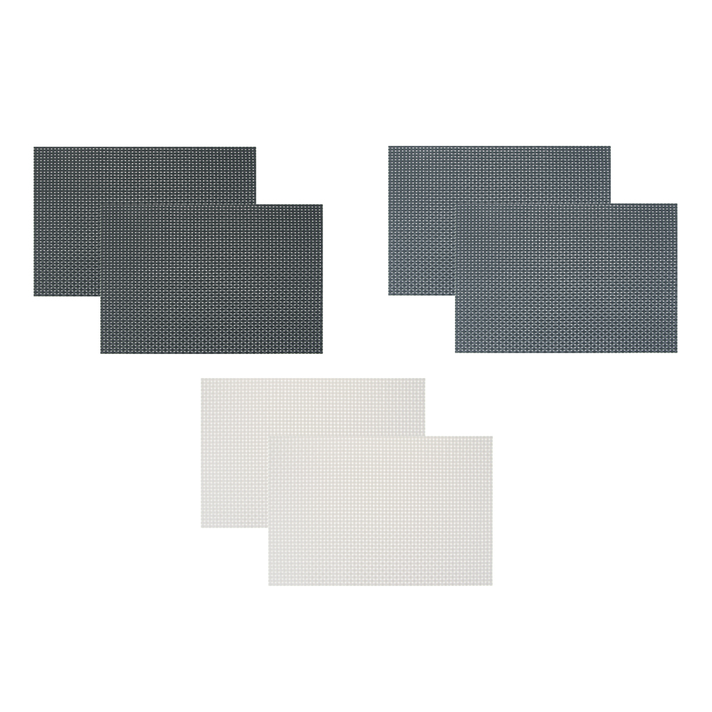 Набор салфеток сервировочных ПВХ, 2шт, крупноплетеные, 30x45см, "Стандарт", 3 цвета, арт.№ 890-370