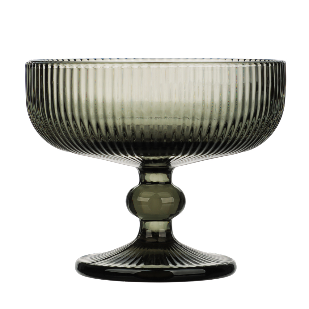 MILLIMI Бокал-креманка Грея, 250мл, стекло, серый, рифленый, арт.№ 878-633