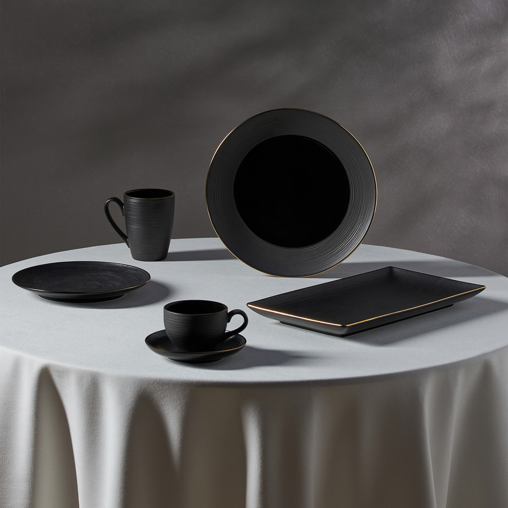 BY COLLECTION Black Line Тарелка обеденная, 21х2см, фарфор, арт.№ 816-426