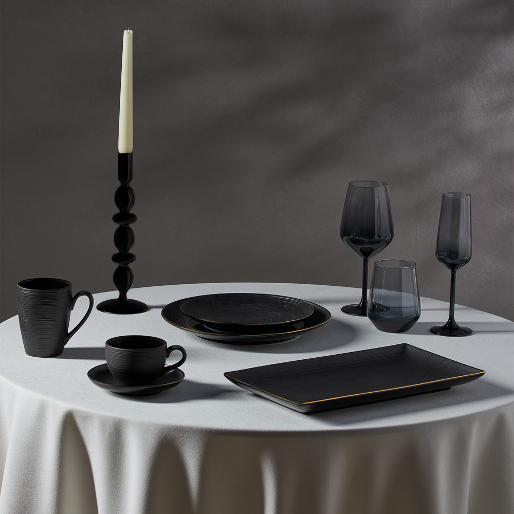 BY COLLECTION Black Line Тарелка обеденная, 21х2см, фарфор, арт.№ 816-426