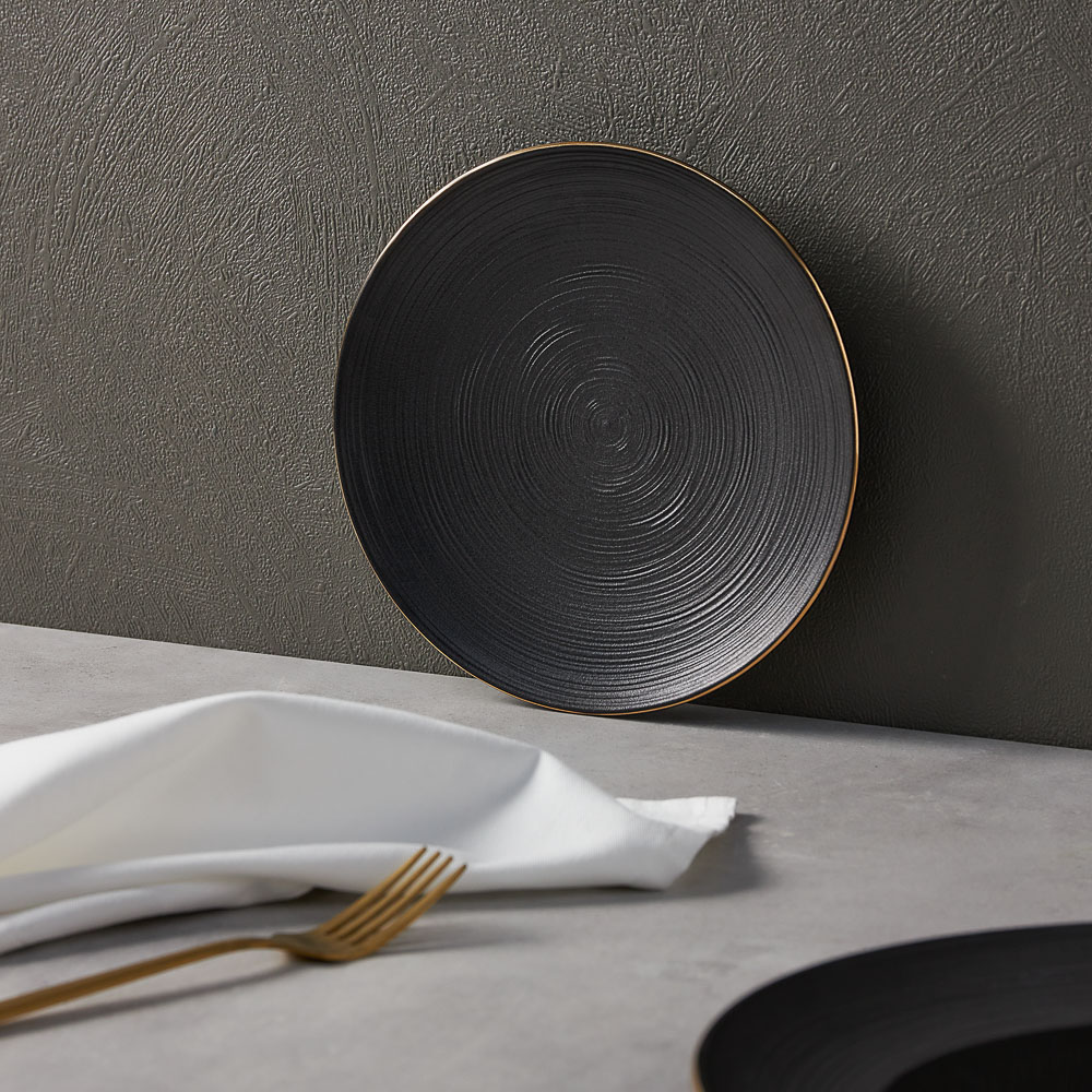 BY COLLECTION Black Line Тарелка обеденная, 21х2см, фарфор, арт.№ 816-426