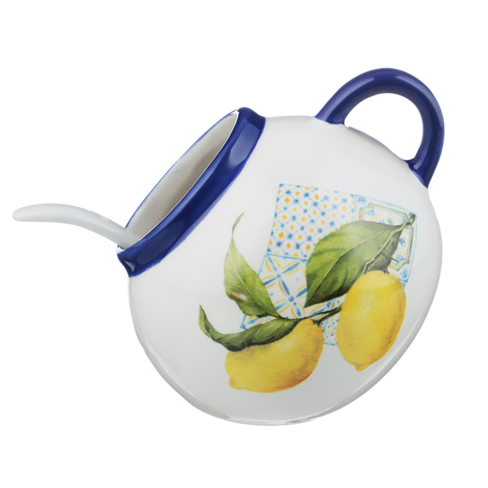 MILLIMI Лимоны Солонка с ложкой, 170мл, 9,5х10 см, керамика, арт.№ 824-536