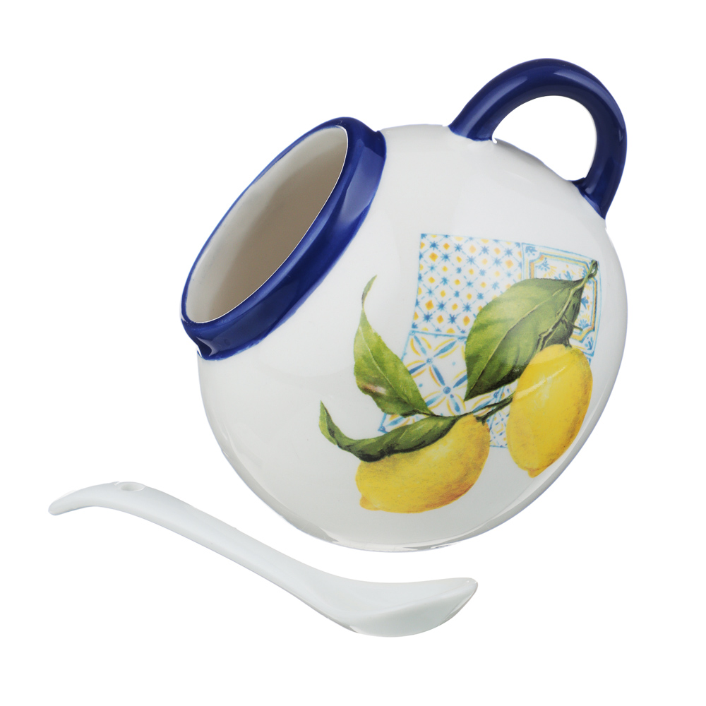 MILLIMI Лимоны Солонка с ложкой, 170мл, 9,5х10 см, керамика, арт.№ 824-536