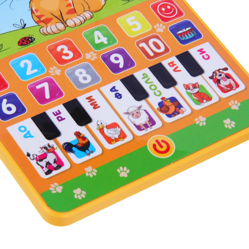 ИГРОЛЕНД Планшет интерактивный "Рыжий котик", звук, ABS, 3AAA, 14х20,5х1,8см, арт.№ 272-742