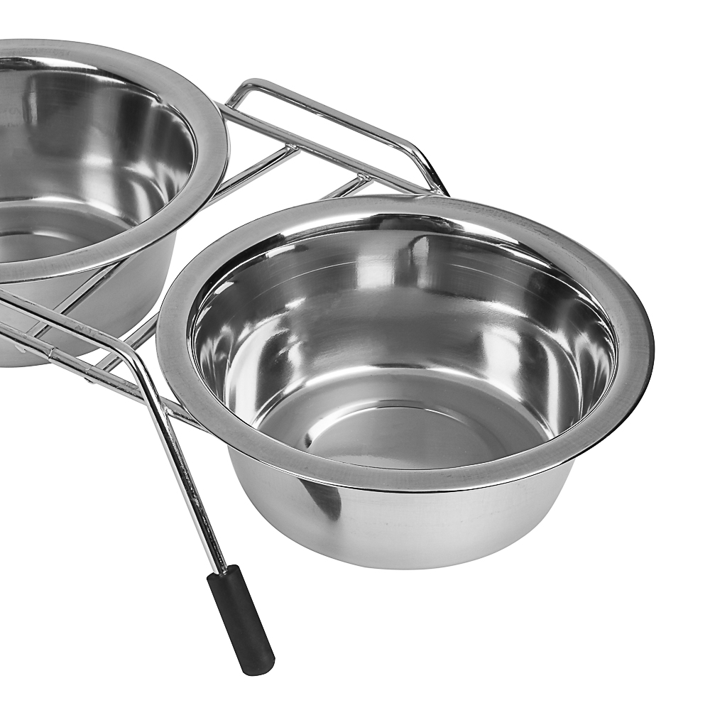 Миска для домашних животных двойная, нерж.сталь, 2x240 мл, арт.№ 273-471