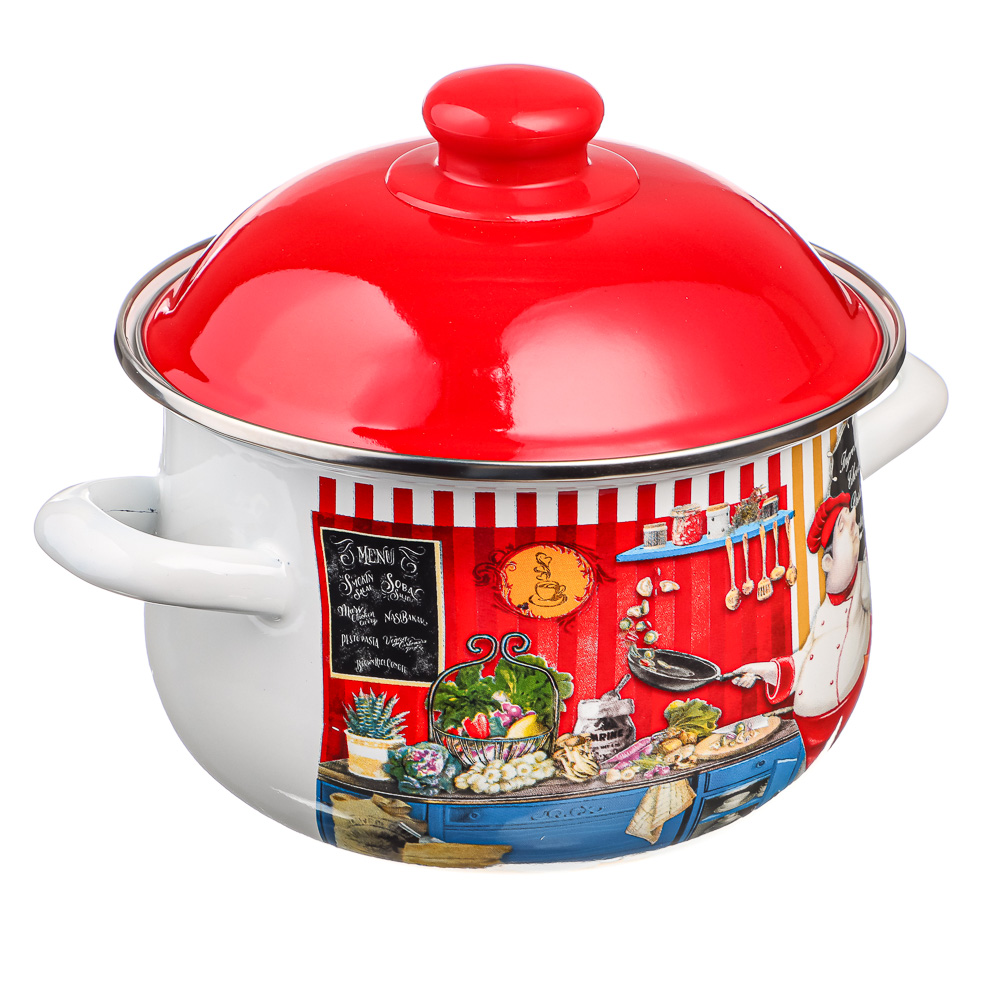 VETTA Повар Кастрюля эмалированная, 24см, 5,0л, индукция, арт.№ 894-441