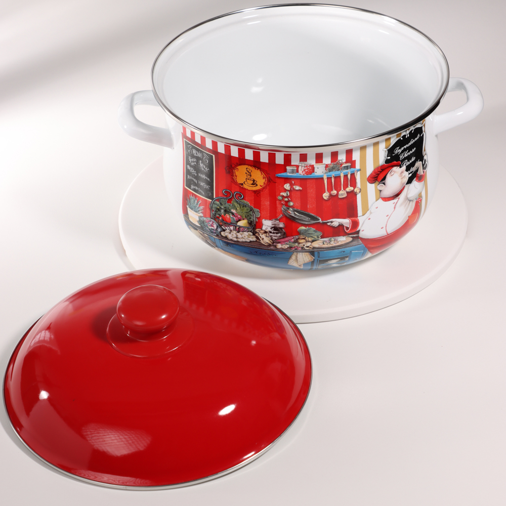 VETTA Повар Кастрюля эмалированная, 24см, 5,0л, индукция, арт.№ 894-441