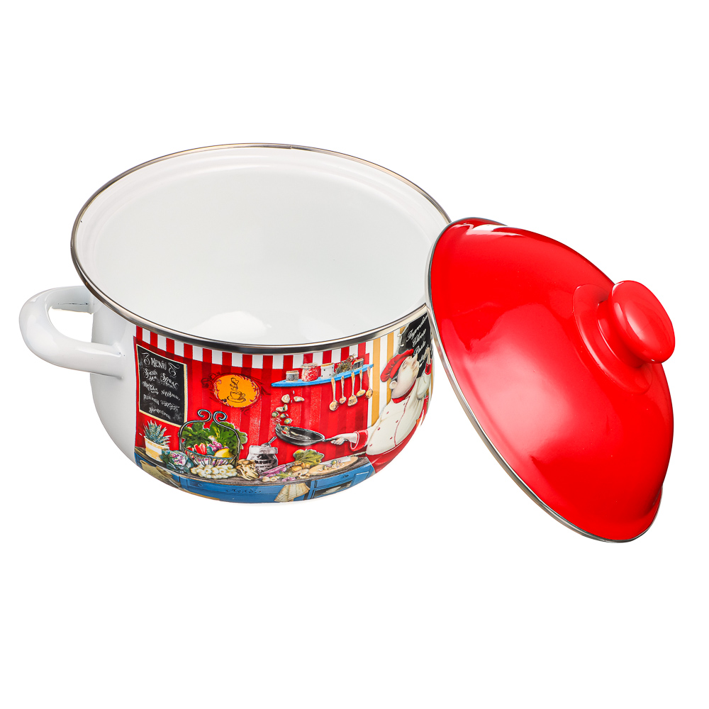 VETTA Повар Кастрюля эмалированная, 24см, 5,0л, индукция, арт.№ 894-441