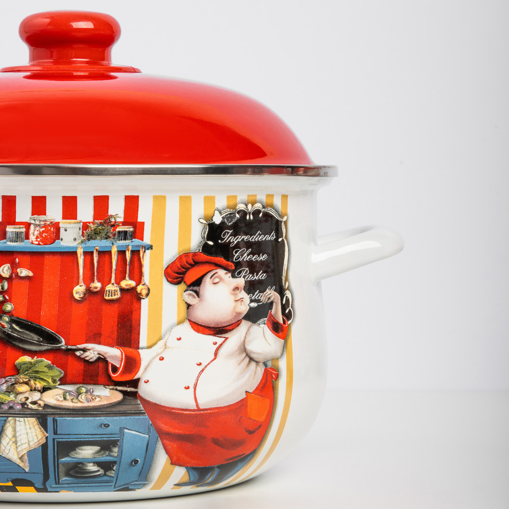 VETTA Повар Кастрюля эмалированная, 24см, 5,0л, индукция, арт.№ 894-441