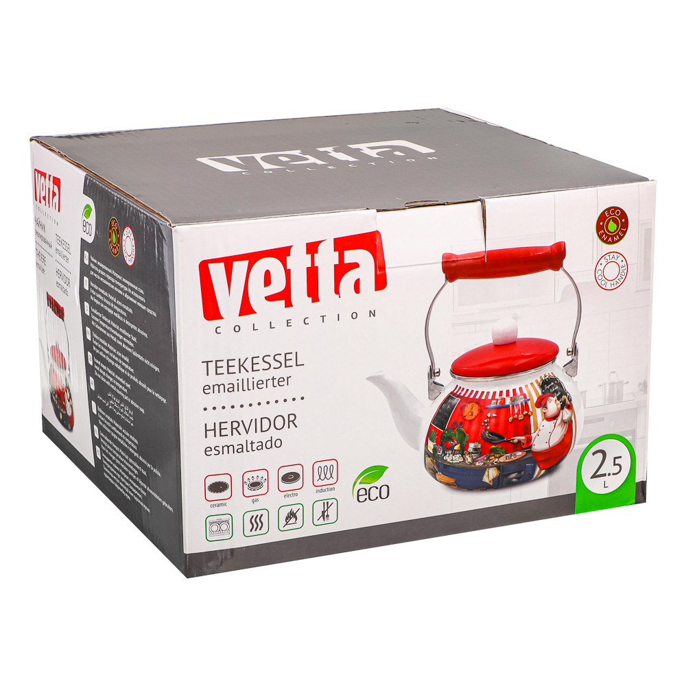 VETTA Повар Чайник эмалированный 2,5л, индукция, арт.№ 894-442