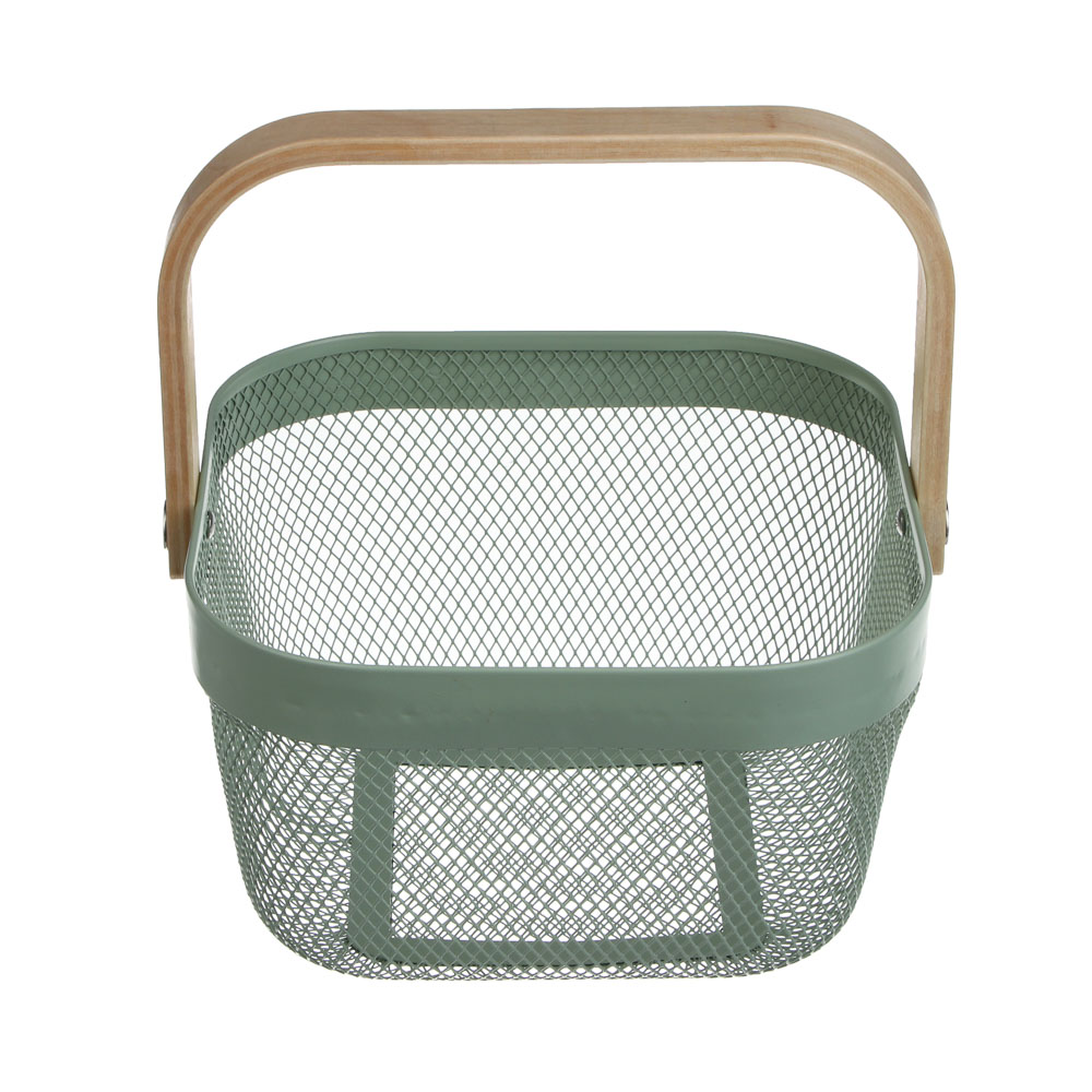 Корзинка тм VETTA Ботаника, 23х16,5х12,5см, металл, деревянная ручка, 2 цвета, арт.№ 414-219