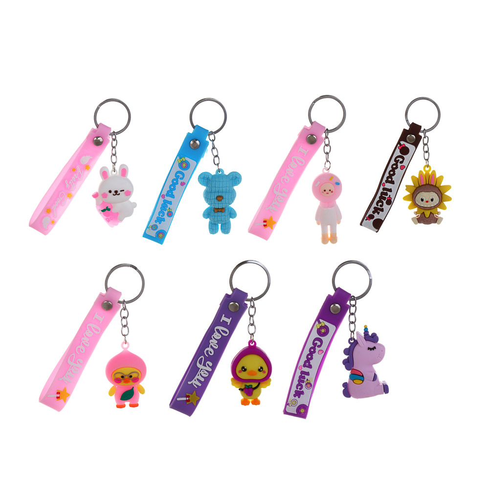 ИГРОЛЕНД Брелок с игрушкой 4-8 см, полипропилен, 6 дизайнов, арт.№ 295-201