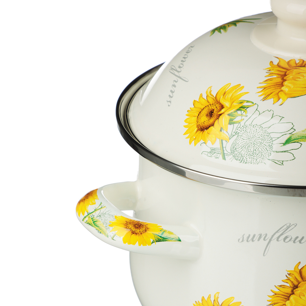 VETTA Подсолнухи Кастрюля эмалированная, 18см, 2,0л, индукция, арт.№ 894-521