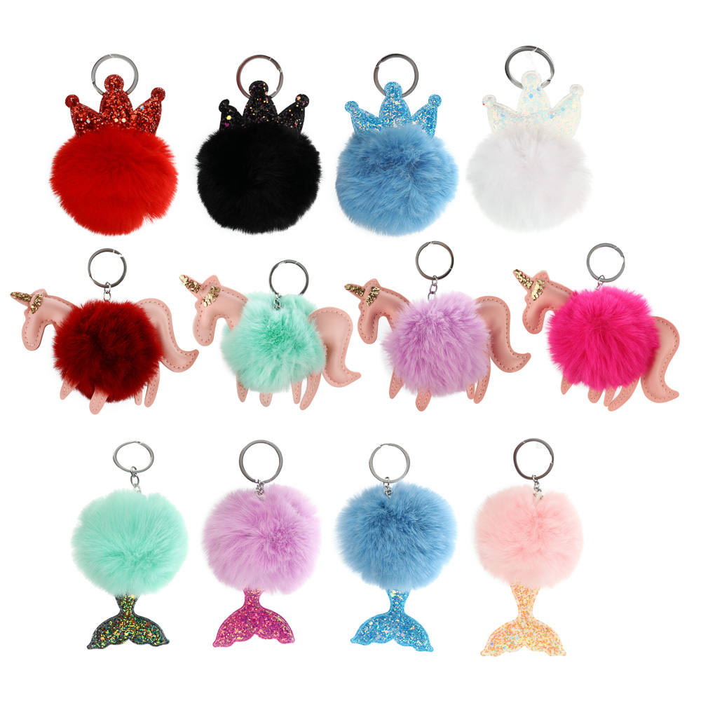 BERIOTTI Брелок-подвеска, иск.мех, сплав, ПУ, 8см, 3-6 дизайнов, БП19-2, арт.№ 308-257