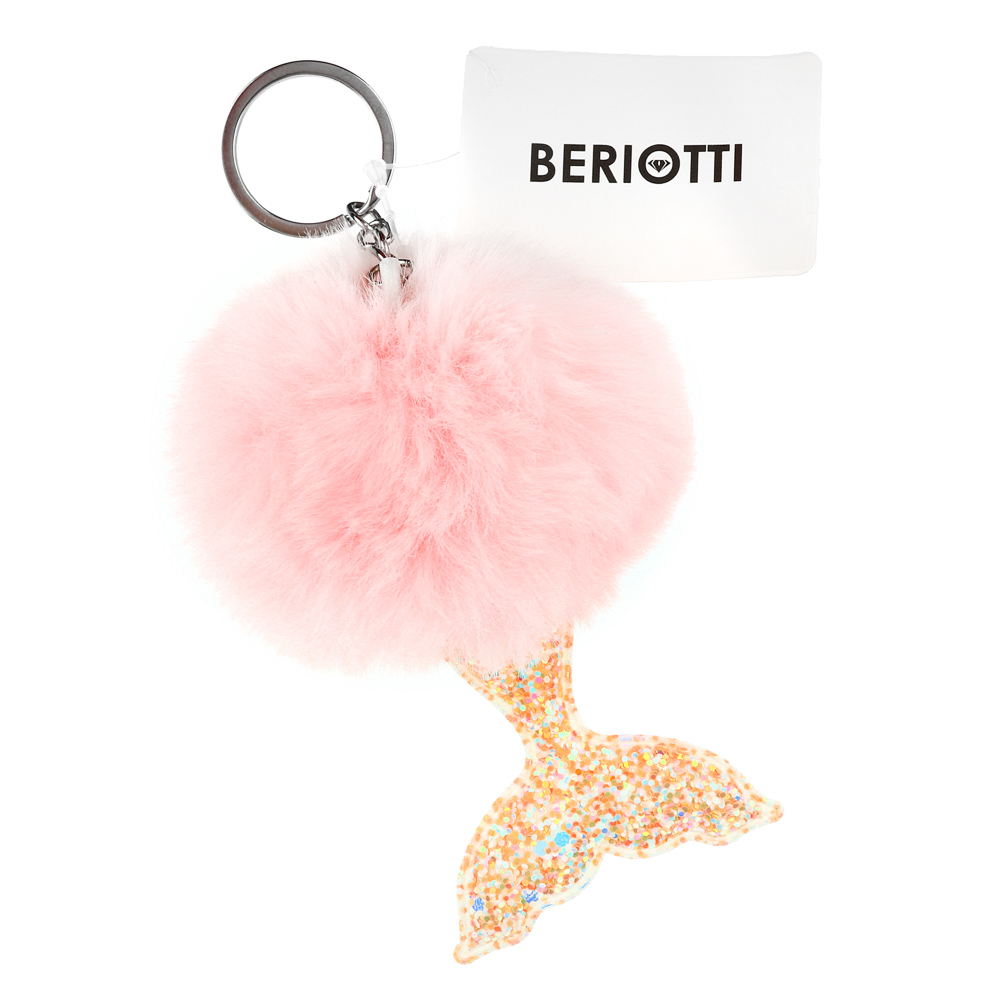 BERIOTTI Брелок-подвеска, иск.мех, сплав, ПУ, 8см, 3-6 дизайнов, БП19-2, арт.№ 308-257