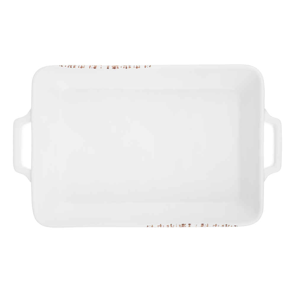 MILLIMI Форма для запекания и сервировки прямоугольная с ручками, керамика, 31х19х5,5 см, объем 1,4 л, белая, арт.№ 826-392
