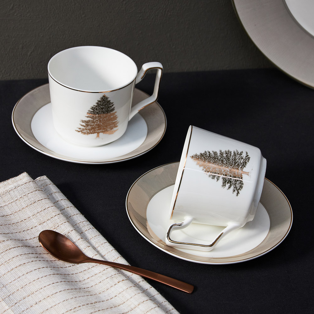 BY COLLECTION White Line Набор чайный два пр., 290мл, 15см, фарфор, подарочная упаковка, арт.2, арт.№ 820-817