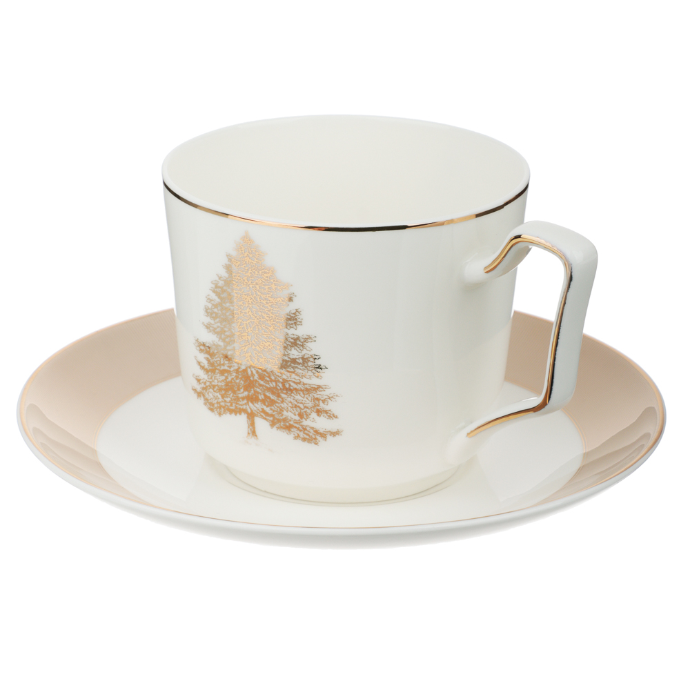 BY COLLECTION White Line Набор чайный два пр., 290мл, 15см, фарфор, подарочная упаковка, арт.2, арт.№ 820-817