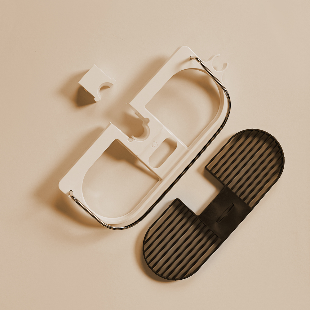 VETTA Полка на душевую стойку с держателем душа, 305*125*55мм, универсал.диаметр, арт.№ 463-067