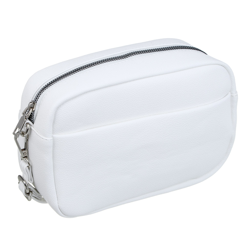 ЮL Ясмин Сумка кроссбоди с 3-мя отделениями на длинном ремне, ПУ, 21х14х7,5см, белый, МП-16, арт.№ 337-195