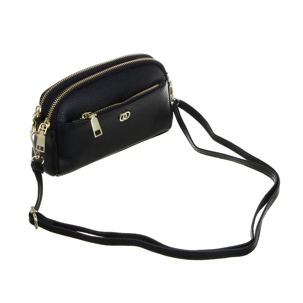 Сумка кроссбоди c 2-мя отделениями на длинном ремне тм ЮL,ПУ, 19х11,5х4,5см, 2 цвета, КЖС24-25, арт.№ 337-196