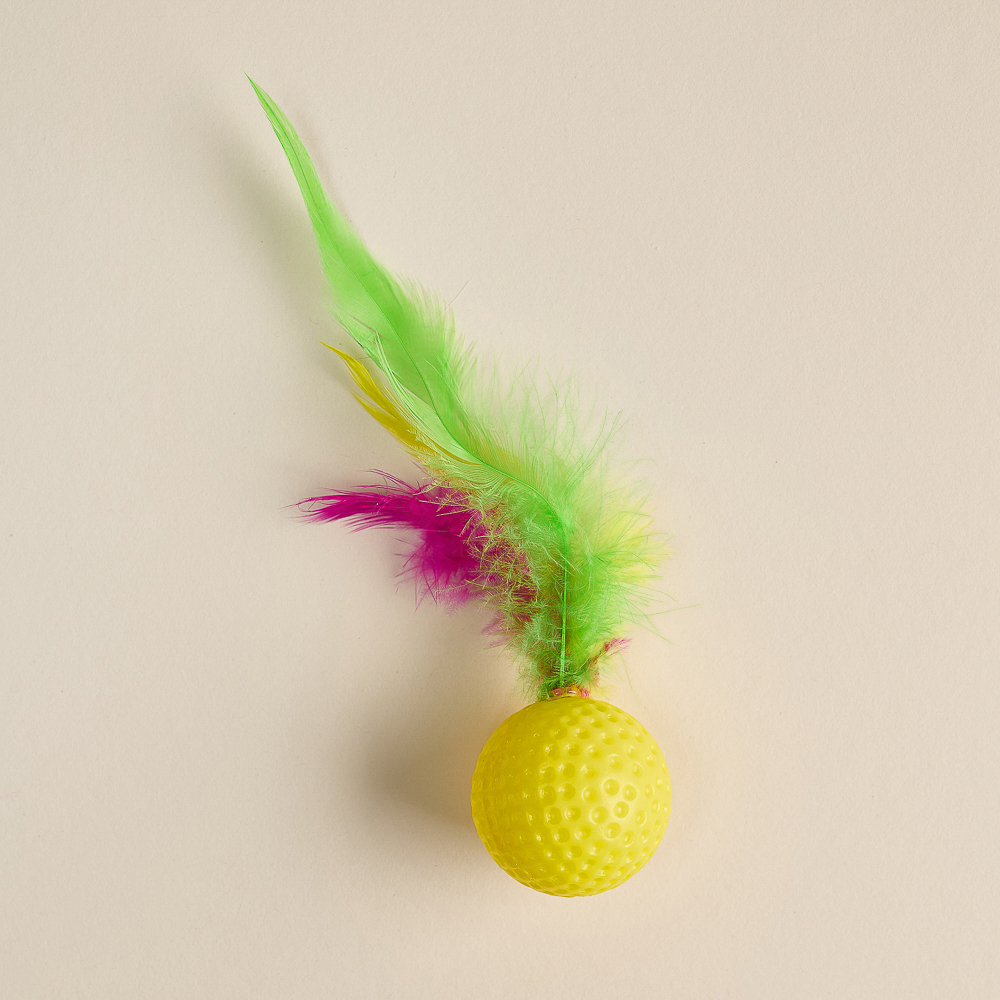 VETTA Игрушка для домашних животных, набор 2 шт, шарики с перьями, пластмасса, арт.№ 273-188