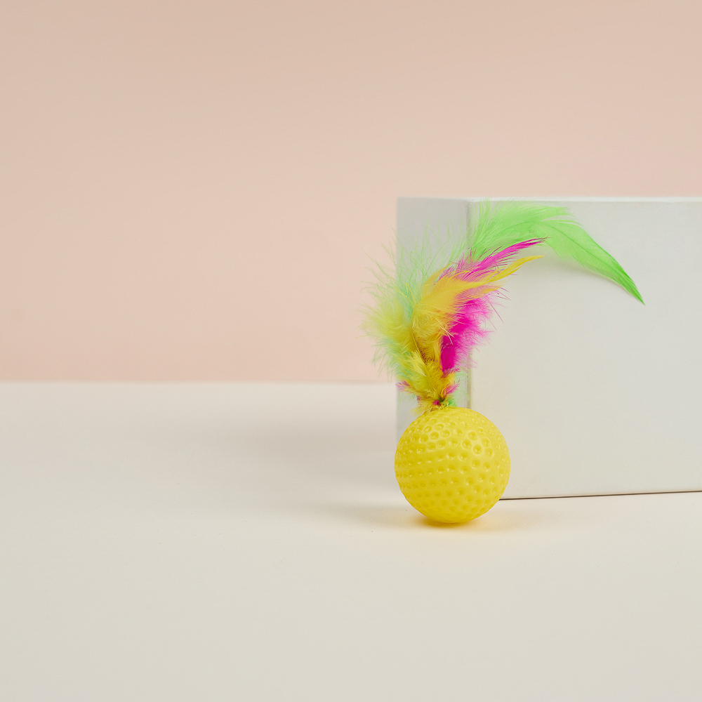 VETTA Игрушка для домашних животных, набор 2 шт, шарики с перьями, пластмасса, арт.№ 273-188