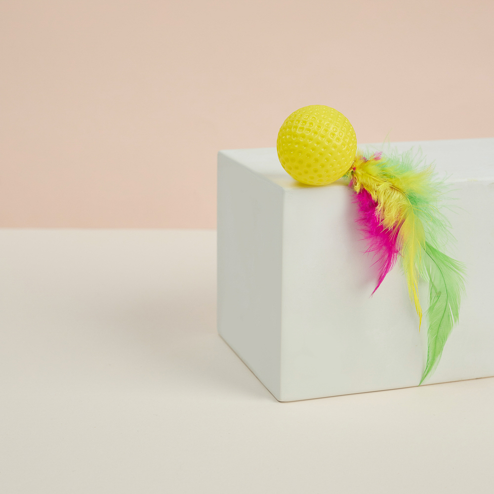 VETTA Игрушка для домашних животных, набор 2 шт, шарики с перьями, пластмасса, арт.№ 273-188