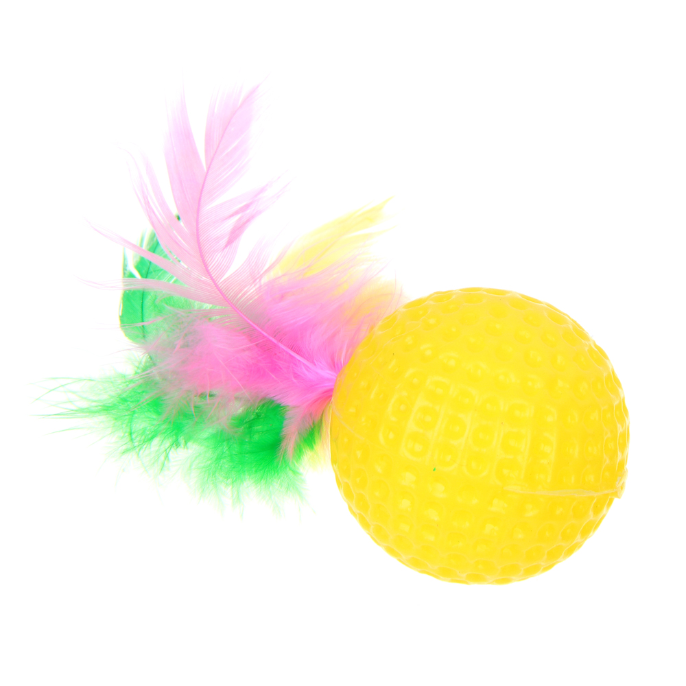 VETTA Игрушка для домашних животных, набор 2 шт, шарики с перьями, пластмасса, арт.№ 273-188