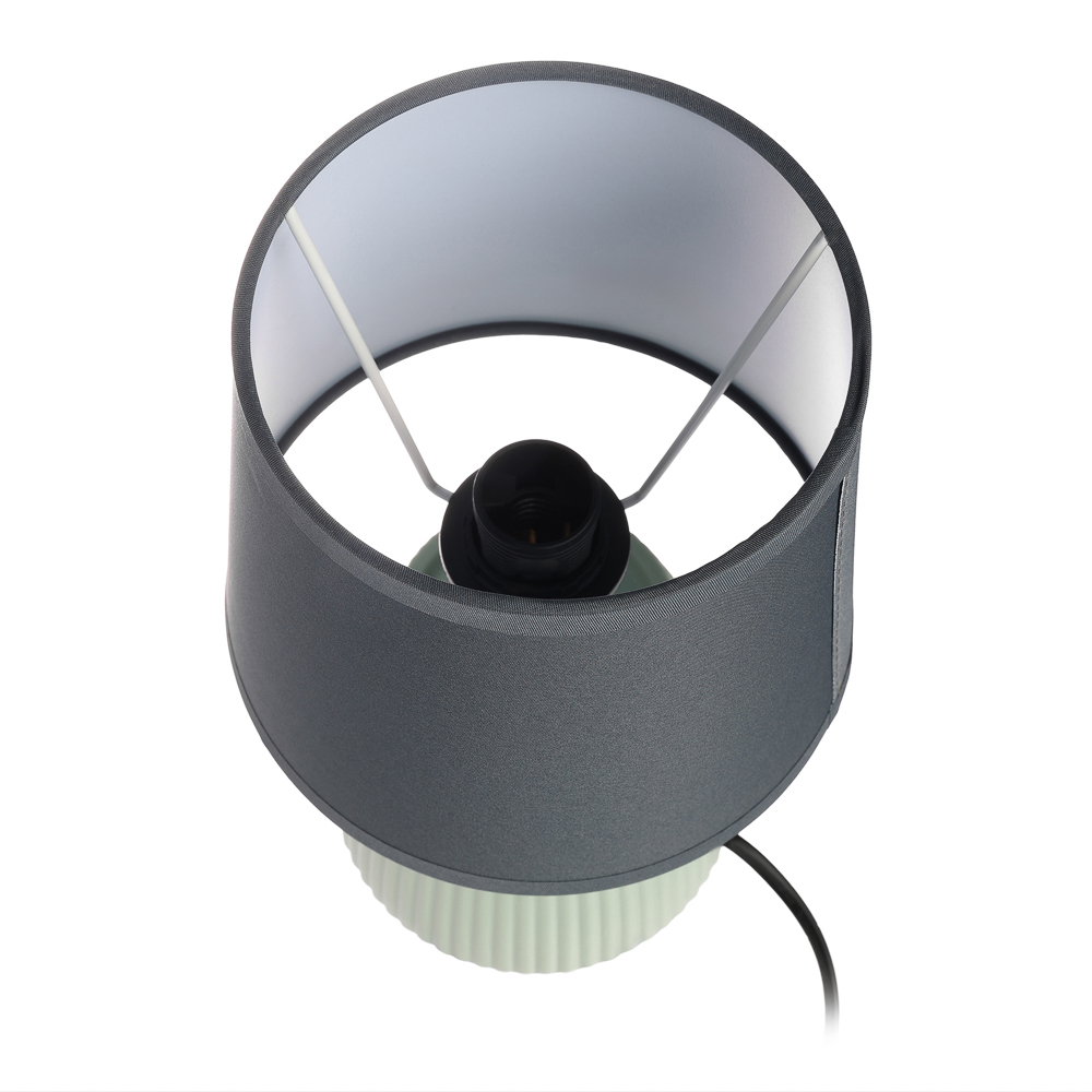 Светильник переносной настольный BY Марсель, 25 см, E14, 40Вт, 230В, керамика, текстиль, сер/зел, арт.№ 476-022