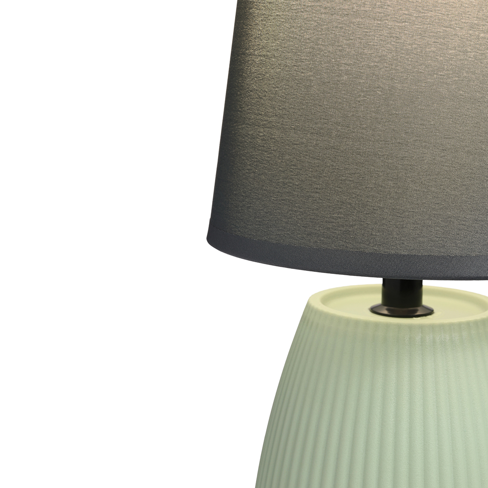 Светильник переносной настольный BY Марсель, 25 см, E14, 40Вт, 230В, керамика, текстиль, сер/зел, арт.№ 476-022