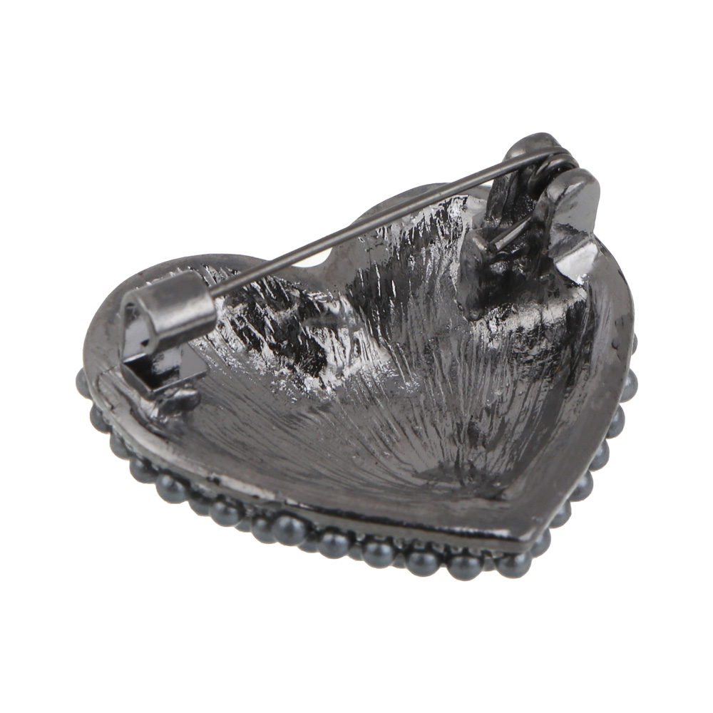 Брошь сердце, 2,7см, сплав, 2 цвета, БЖ25-20, арт.№ 023-029