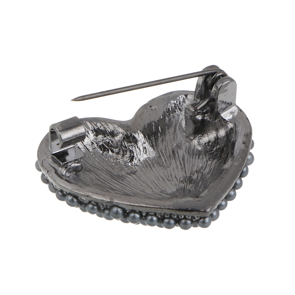 Брошь сердце, 2,7см, сплав, 2 цвета, БЖ25-20, арт.№ 023-029