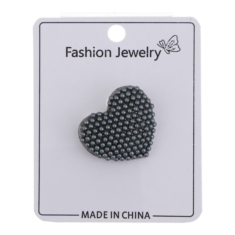 Брошь сердце, 2,7см, сплав, 2 цвета, БЖ25-20, арт.№ 023-029