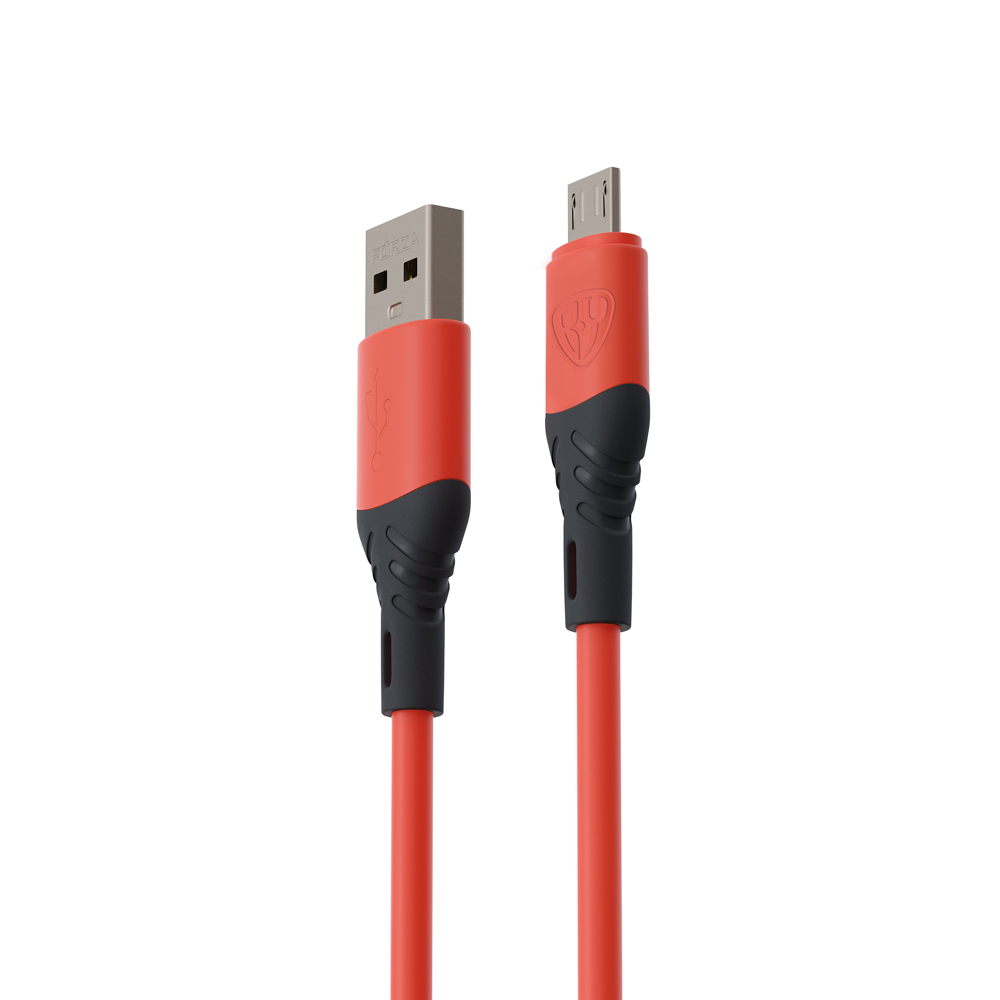 Кабель для зарядки USB(A)-microUSB BY Карнавал, 1м, 2,4А, красный, арт.№ 931-238