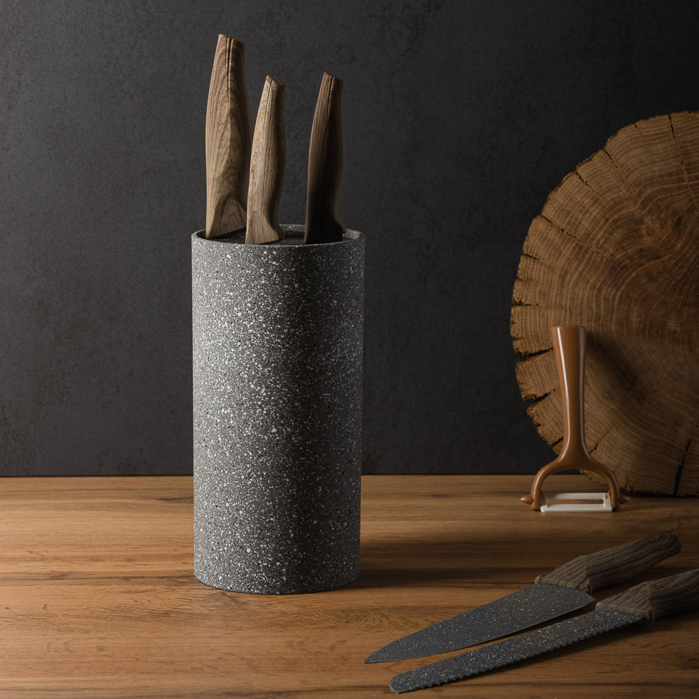 SATOSHI Алмаз Подставка для ножей d11х22см, полипропиленовые разделители, арт.№ 838-035