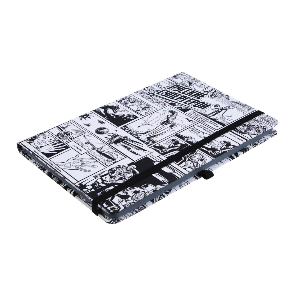 Бизнес-блокнот BY РСГ "КОМИКС" А5, 192 страницы, твердая обложка, материал под ткань, резинка, 2 закладки, арт.№ 801-049