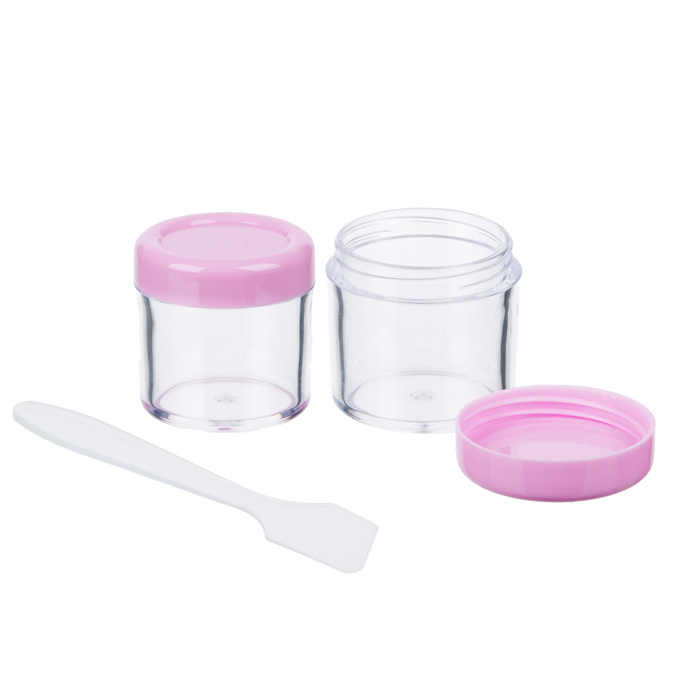 ЮНИLOOK Набор для крема 3 пр. (контейнер 20мл -2шт, ложечка), пластик, 3-4 цвета, МС-01, арт.№ 305-148