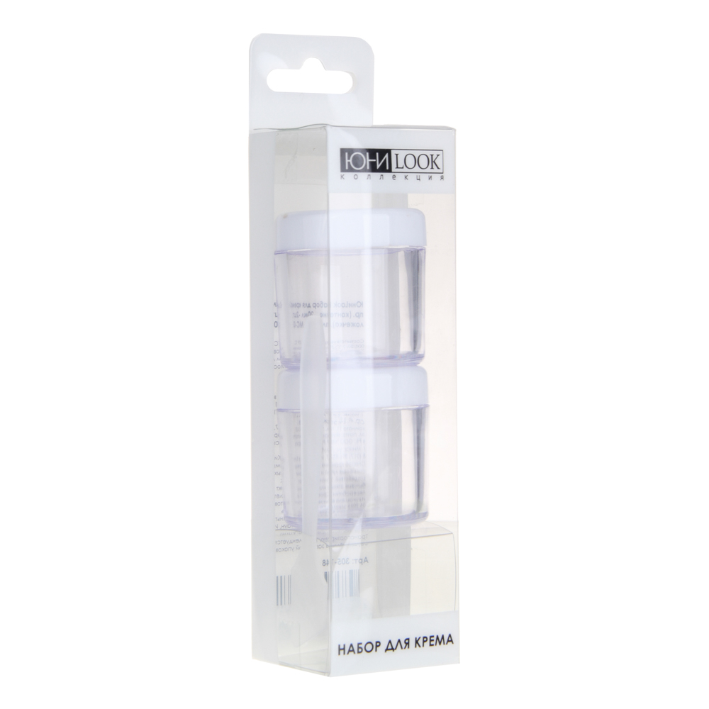 ЮНИLOOK Набор для крема 3 пр. (контейнер 20мл -2шт, ложечка), пластик, 3-4 цвета, МС-01, арт.№ 305-148