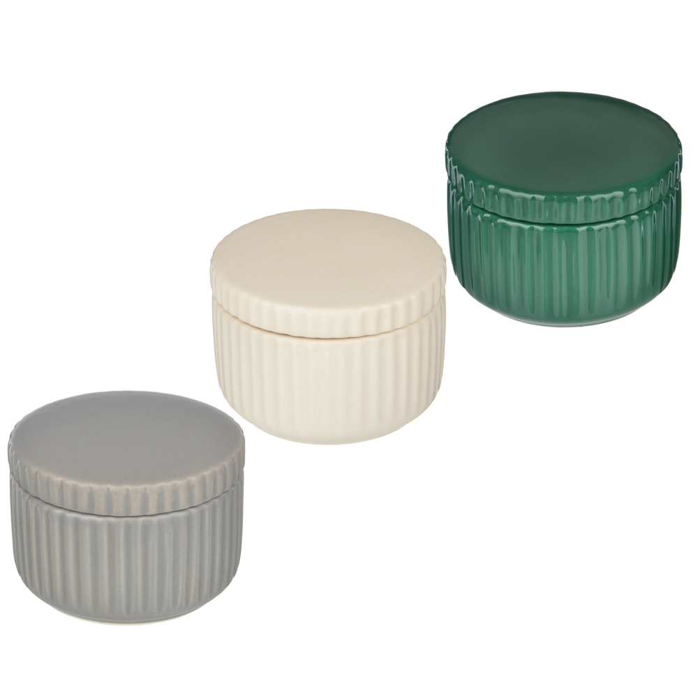 VETTA Контейнер для ватных дисков/палочек "Вертикаль", керамика, 3 цвета, арт.№ 463-974