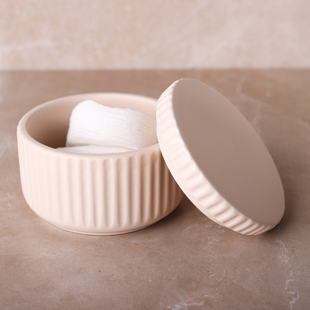 VETTA Контейнер для ватных дисков/палочек "Вертикаль", керамика, 3 цвета, арт.№ 463-974