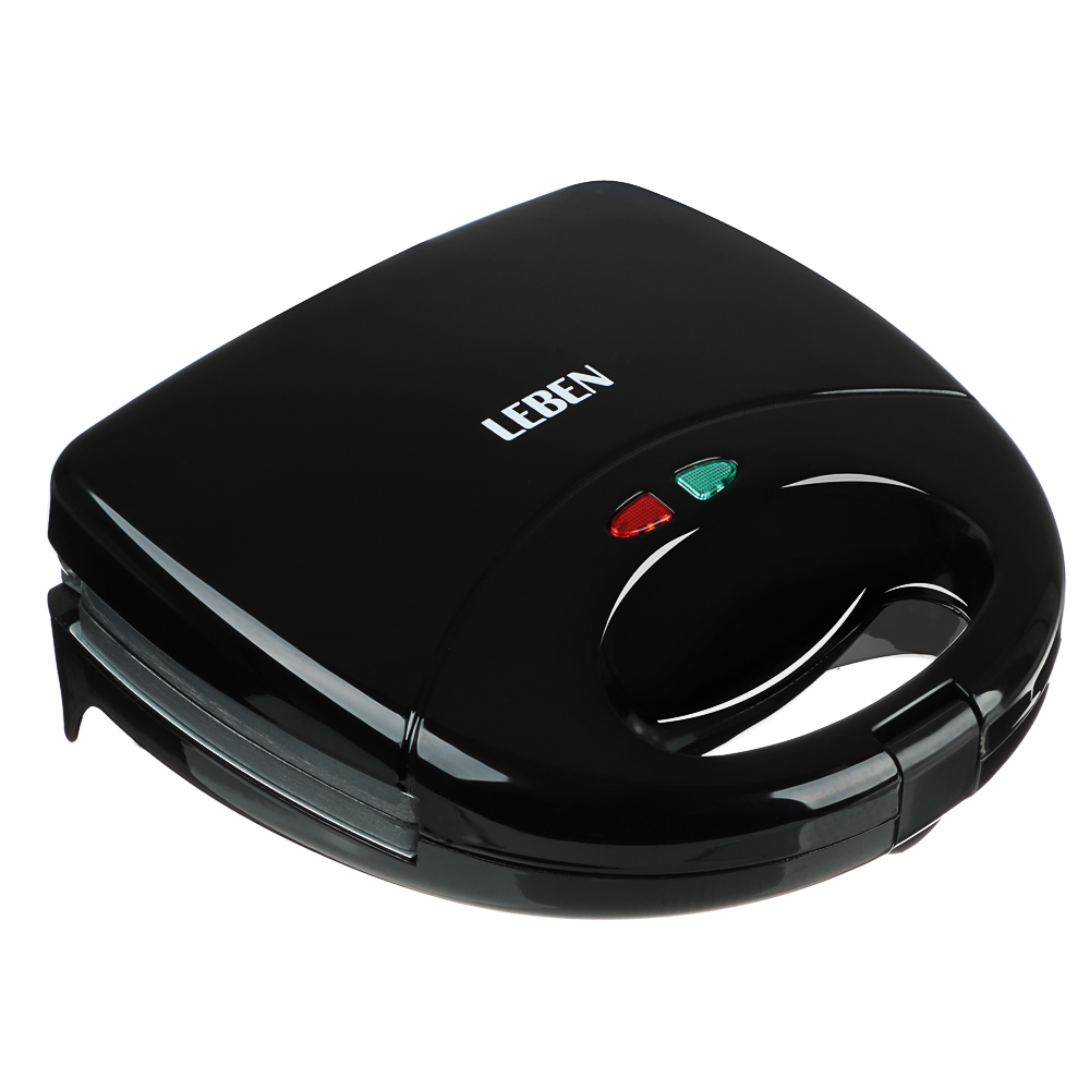 LEBEN Мультипекарь 3-в-1, 800 Вт, 3 съёмных панели (пончик, венские вафли, сэндвич), арт.№ 271-020