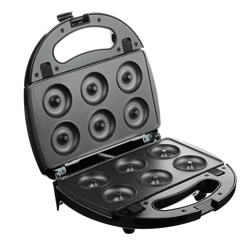 LEBEN Мультипекарь 3-в-1, 800 Вт, 3 съёмных панели (пончик, венские вафли, сэндвич), арт.№ 271-020